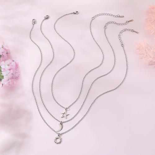 Stainless Steel Jewelry Necklace, 304 Stainless Steel, with 5cm extender chain, polished, Unisex silver color cm 