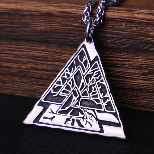 Stainless Steel Jewelry Necklace, 304 Stainless Steel, Triangle, polished, fashion jewelry & Unisex Approx 60 cm 