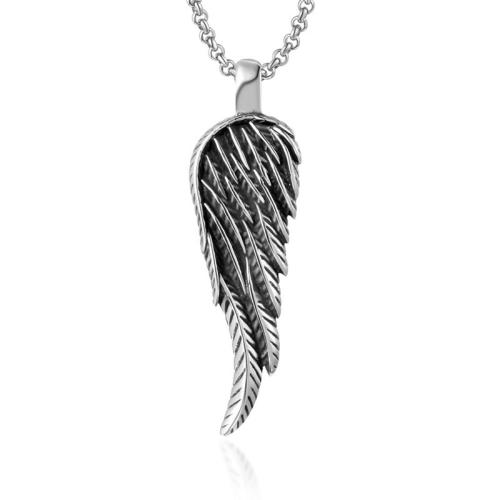 Stainless Steel Wing Shape Pendant, 304 Stainless Steel, polished, fashion jewelry & for man 