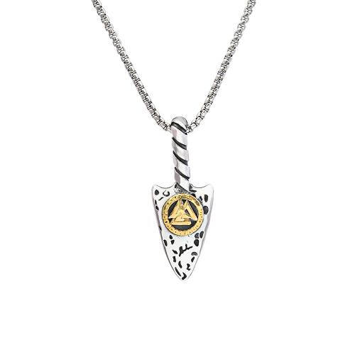 Edelstahl Schmuck Halskette, 304 Edelstahl, poliert, Modeschmuck & verschiedene Stile für Wahl & für den Menschen, keine, 19x55mm, Länge:ca. 60 cm, verkauft von PC