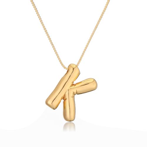 Brass Jewelry Necklace, Alphabet Letter, plated, fashion jewelry golden cm [