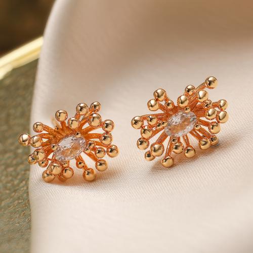 Cubic Zirconia Micro Pave Brass Earring, plated, fashion jewelry & micro pave cubic zirconia 
