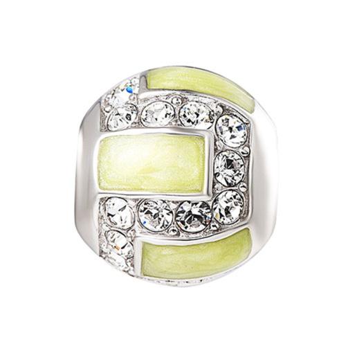 Cubic Zirconia Micro Pave Sterling Silver Bead, 925 Sterling Silver, DIY & micro pave cubic zirconia & enamel 