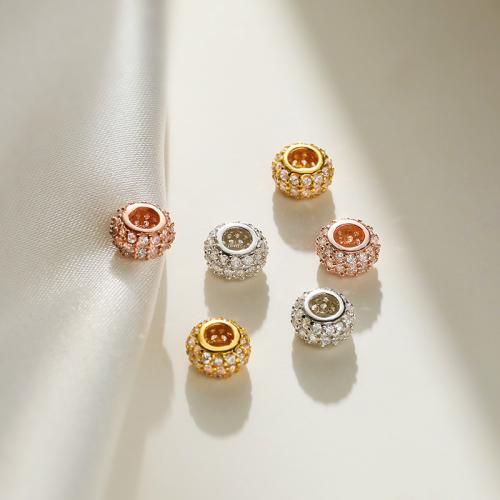 Perles intercalaires en argent , argent sterling 925, DIY & pavé de micro zircon, plus de couleurs à choisir, Vendu par PC