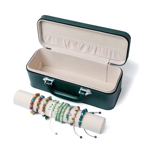 Boîtes à bracelet en cuir, cuir PU, avec Flocage de tissu & Plastique, durable & Anti-poussière, plus de couleurs à choisir, Vendu par PC