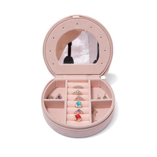 Boîte à bijoux multifonctions, daimcuir suédé, avec Plastique, Portable & Anti-poussière & multifonctionnel, plus de couleurs à choisir Vendu par PC