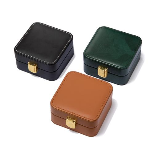 Multifunctional Jewelry Box, PU Leather, with Plastic & Velveteen, portable & dustproof 