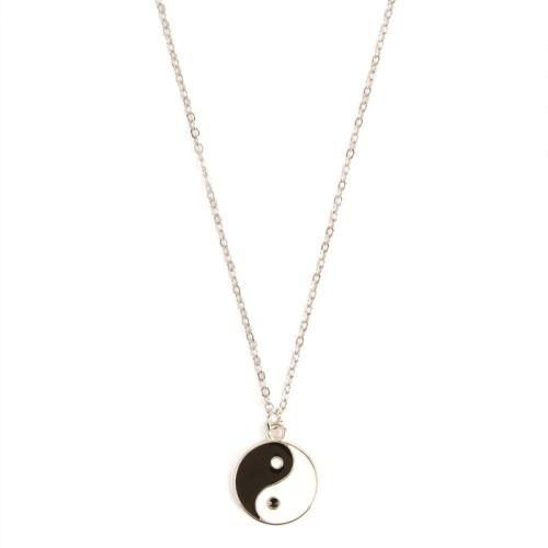 Zinc Alloy Necklace, for woman & enamel, silver color 