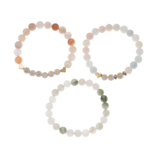 Bracelets En alliage de zinc, avec Pierre naturelle & Acrylique, fait à la main, trois pièces & pour femme, plus de couleurs à choisir Environ 16-30 cm, Vendu par fixé