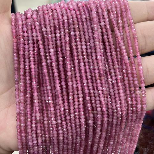 Natural Tourmaline Beads, Abacus, fashion jewelry & DIY & faceted, pink Approx 38 cm [