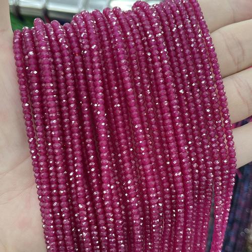 Single Gemstone Beads, Ruby Alumina, Abacus, fashion jewelry & DIY & faceted, fuchsia Approx 38 cm 