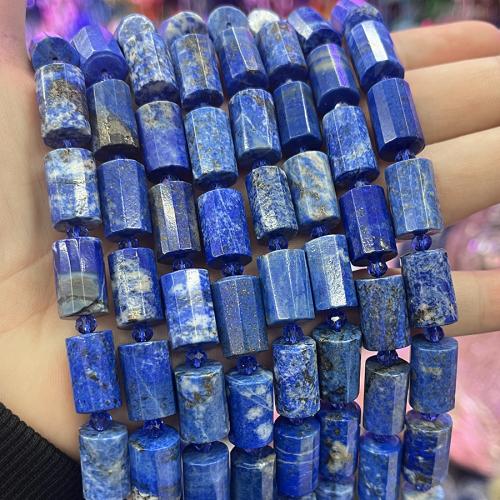 Perles de pierre lasurite naturelles, Lapis lazuli, pilier, bijoux de mode & DIY & facettes, couleur de lapis-lazuli Environ 38 cm, Vendu par brin[