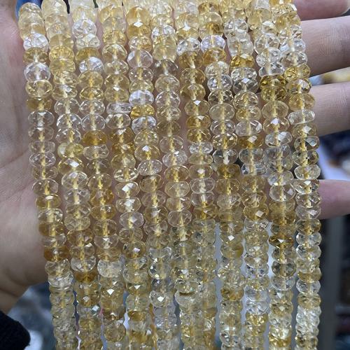 Natural Citrine Beads, Abacus, fashion jewelry & DIY & faceted, yellow Approx 38 cm [