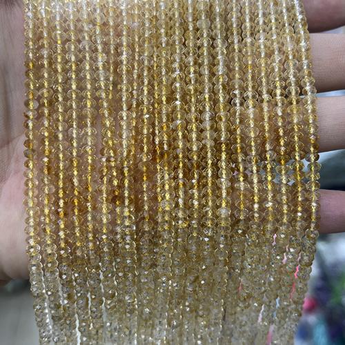 Natural Citrine Beads, Abacus, fashion jewelry & DIY & faceted, yellow Approx 38 cm 