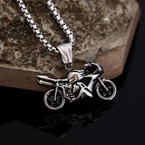 Stainless Steel Jewelry Necklace, 304 Stainless Steel, Motorcycle, polished, fashion jewelry & for man Approx 60 cm 