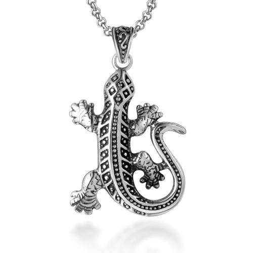 Stainless Steel Animal Pendants, 304 Stainless Steel, Gecko, fashion jewelry & for man 