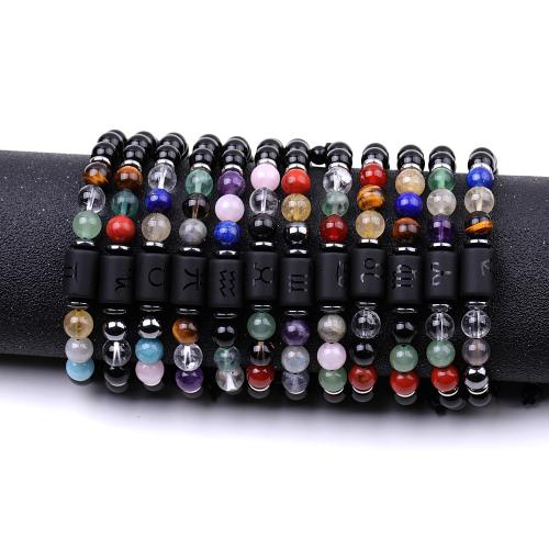 Bracelets en pierres précieuses, pierre gemme, avec cristal & Acier inoxydable 304, bijoux de mode & modèles différents pour le choix, plus de couleurs à choisir, 8mm .5 cm, Vendu par PC