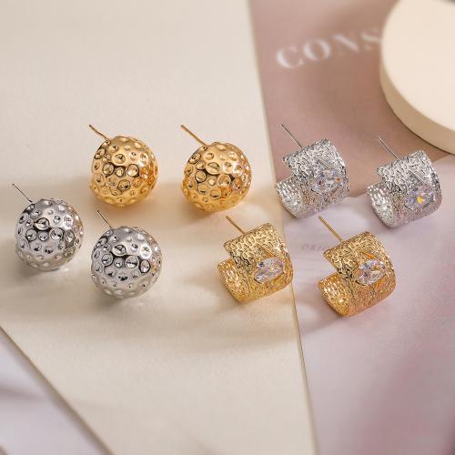 Cubic Zircon Brass Earring, plated, fashion jewelry & micro pave cubic zirconia 