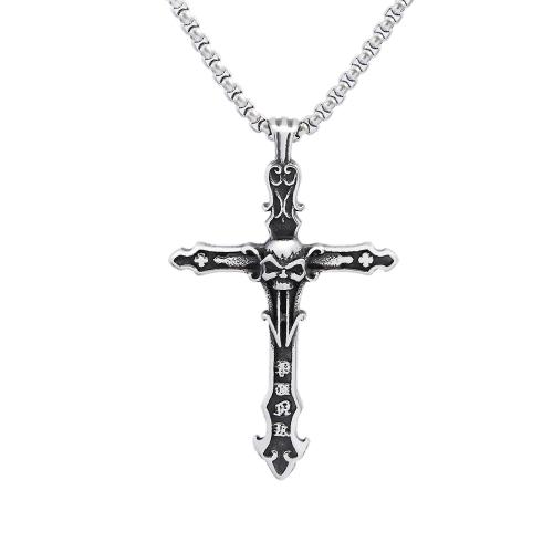 Stainless Steel Cross Pendants, 304 Stainless Steel, with Titanium Steel, polished original color 