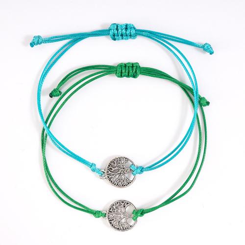 Fashion Create Wax Cord Bracelets, Zinc Alloy, with Wax Cord, plated, Unisex Approx 16-30 cm 