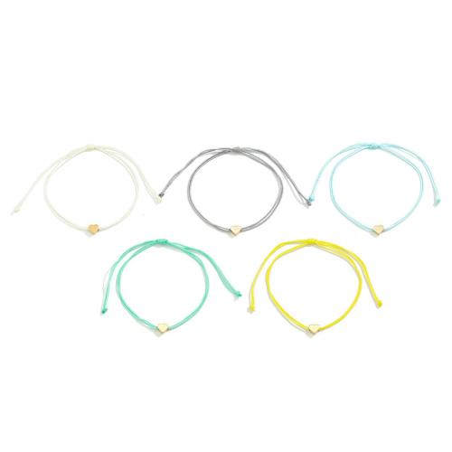 Zinc Alloy Bracelet Set, with Knot Cord, handmade, 5 pieces & for woman, mixed colors 