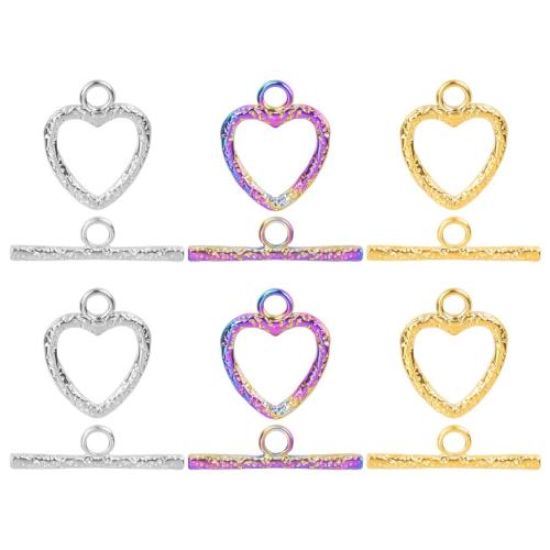 Stainless Steel Toggle Clasp, 304 Stainless Steel, Heart, Vacuum Ion Plating, fashion jewelry & DIY 
