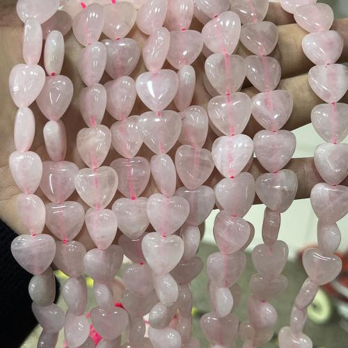 Perles en Quartz Rose naturel, coeur, bijoux de mode & DIY & normes différentes pour le choix, rose Environ 38 cm, Vendu par brin
