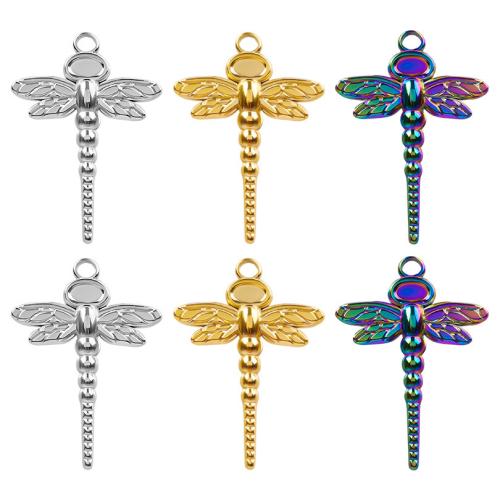 Stainless Steel Pendant Setting, 304 Stainless Steel, Dragonfly, Vacuum Ion Plating, fashion jewelry & DIY [
