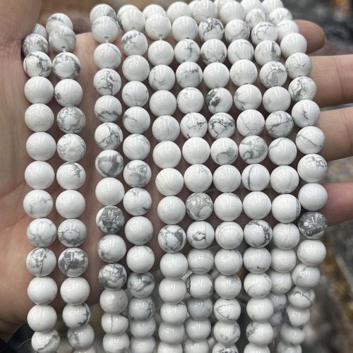 Natural Turquoise Beads, Howlite, Round, fashion jewelry & DIY white Approx 38 cm 
