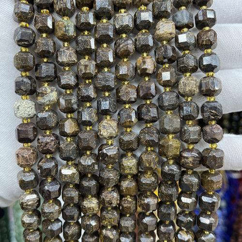 Bronzit Stein Perlen, Quadrat, Modeschmuck & DIY & verschiedene Größen vorhanden & facettierte, gemischte Farben, Länge:ca. 38 cm, verkauft von Strang
