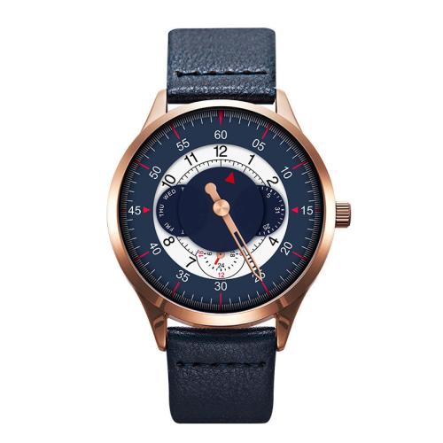 Uhr Armbänder für Männer, Glas, mit PU Leder, Lebenswasserbeständig & Modeschmuck & japanische Uhr-Bewegung & für den Menschen, keine, Länge:ca. 23 cm, verkauft von PC