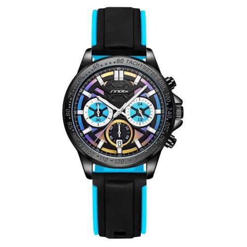 Men Wrist Watch, Glass, with Silicone, Life water resistant & fashion jewelry & Chinese movement & multifunctional & for man Dial x10mm 