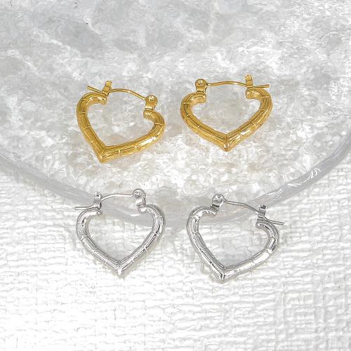 Stainless Steel Leverback Earring, 304 Stainless Steel, Heart, Vacuum Ion Plating, fashion jewelry & for woman 