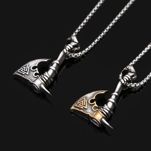 Stainless Steel Jewelry Necklace, 304 Stainless Steel, Axe, polished, fashion jewelry & Unisex Approx 60 cm 