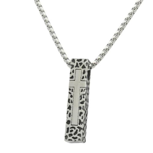 Edelstahl Schmuck Halskette, 304 Edelstahl, poliert, Modeschmuck & verschiedene Stile für Wahl & für den Menschen, Silberfarbe, 41x9mm, Länge:ca. 60 cm, verkauft von PC