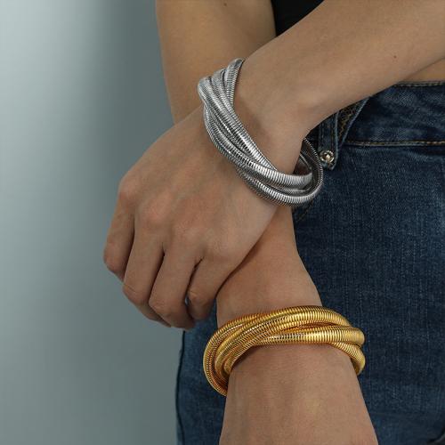 Titanium Steel Bracelet & Bangle, plated, fashion jewelry The inner diameter of the bracelet is about 60mm 