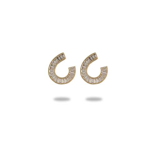 Edelstahl CZ Stud Ohrring, 304 Edelstahl, plattiert, verschiedene Stile für Wahl & Micro pave Zirkonia & für Frau, keine, verkauft von Paar