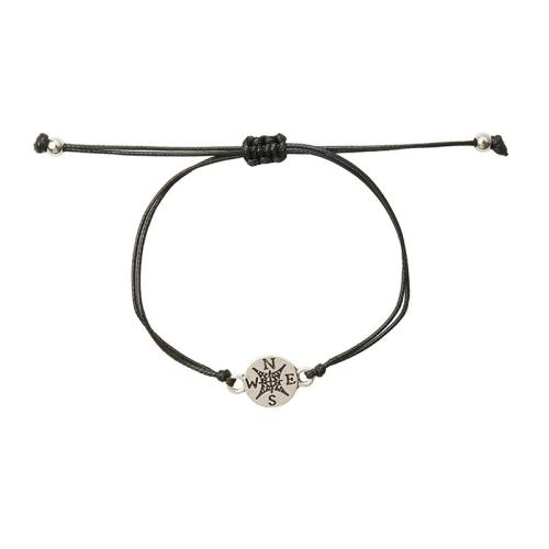 Fashion Create Wax Cord Bracelets, Zinc Alloy, with Wax Cord, plated, Unisex silver color Approx 16-30 cm 