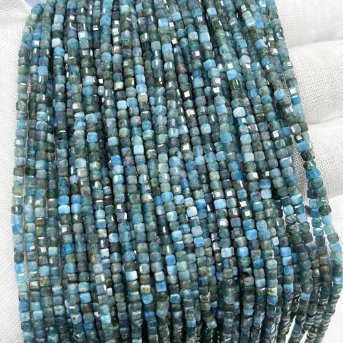 Apatit Perlen, Apatite, Quadrat, Modeschmuck & DIY & facettierte, gemischte Farben, 2.5mm, Länge:ca. 38 cm, verkauft von Strang