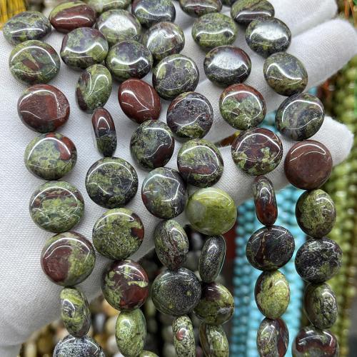 Dragon Blood stone Beads, Flat Round, fashion jewelry & DIY, mixed colors, 15mm Approx 38 cm 