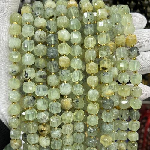 Prehnite Beads, Natural Prehnite, Square, fashion jewelry & DIY & faceted, green Approx 38 cm 