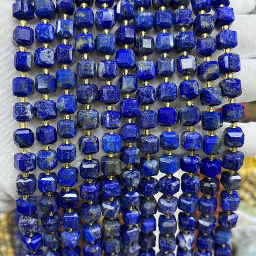 Perles de pierre lasurite naturelles, Lapis lazuli, cadre, bijoux de mode & DIY & normes différentes pour le choix & facettes, couleur de lapis-lazuli Environ 38 cm, Vendu par brin