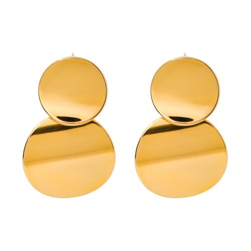 Edelstahl Stud Ohrring, 304 Edelstahl, 18K vergoldet, Modeschmuck & für Frau, goldfarben, 38.4mm, verkauft von Paar