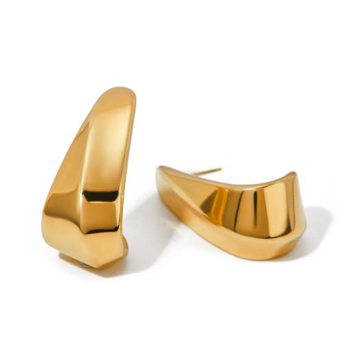 Edelstahl Stud Ohrring, 304 Edelstahl, 18K vergoldet, Modeschmuck & für Frau, goldfarben, 35.1x16.1mm, verkauft von Paar