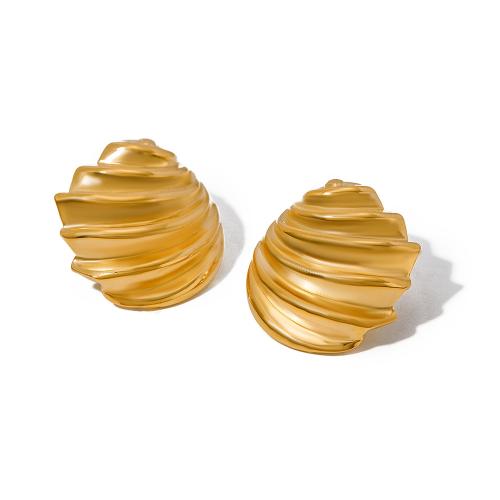 Edelstahl Stud Ohrring, 304 Edelstahl, 18K vergoldet, Modeschmuck & für Frau, goldfarben, 26.1x23.6mm, verkauft von Paar