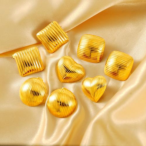 Arete de acero inoxidable , acero inoxidable 304, 18K chapado en oro, Joyería & diferentes estilos para la opción & para mujer, dorado, Vendido por Par