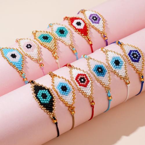 Evil Eye Jewelry Bracelet, Glass, with Cotton, Adjustable & evil eye pattern & for woman 