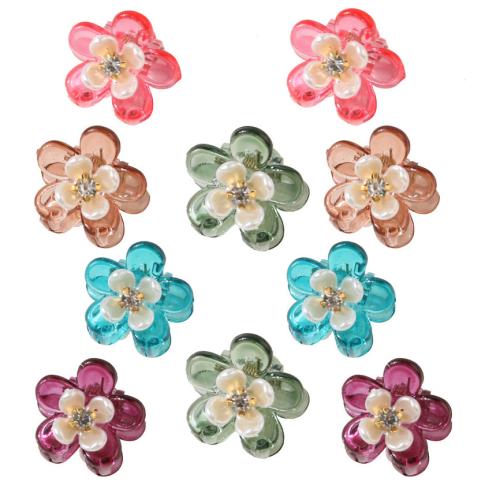 Hair Claw Clips, Plastic, Flower, handmade, for woman & with rhinestone 