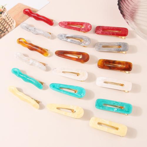 Alligator Hair Clip, Zinc Alloy, with Acrylic, polished & for woman 