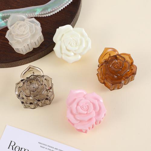 Hair Claw Clips, Plastic, Flower, stoving varnish, for woman 